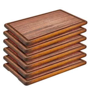 (6 kusů) Steakový talíř - dřevo Iroko - 400x250mm
