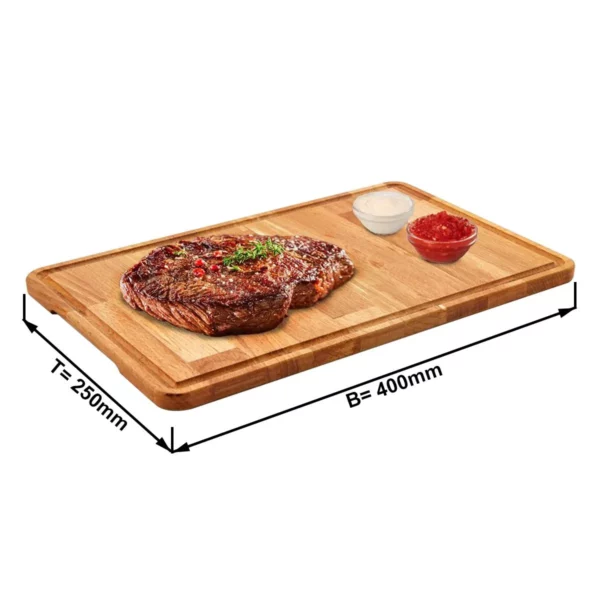 (6 kusů) steakový talíř - dub - 400x250mm
