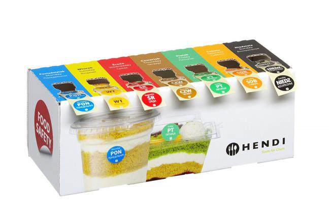 Sada jednorázových štítků pro bezpečnost potravin pro každý den v týdnu s dávkovačem, HENDI, 240x80x(H)100mm - Obrázek 2