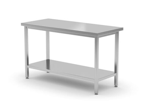 Samostatný stôl s policou – montovaný, hĺbka 700 mm, HENDI, Kitchen Line, 1200x700x(H)850mm