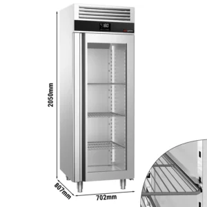 Mraznička PREMIUM - GN 2/1 - 700 litrů - s 1 skleněnými dvířky