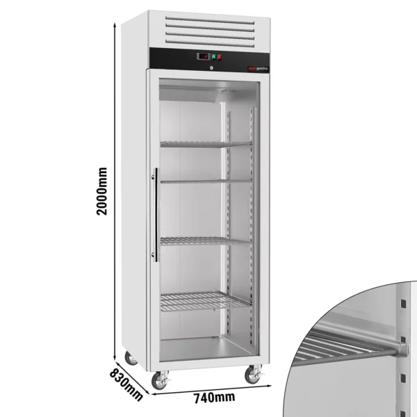 Mraznička ECO - GN 2/1 - 700 litrů - s 1 skleněnými dvířky