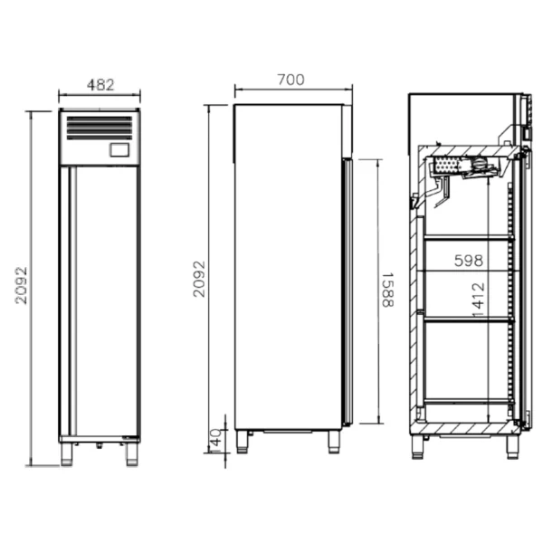 Mraznička PREMIUM PLUS - GN 1/1 - 325 litrů - s 1 dveřmi - Image 4