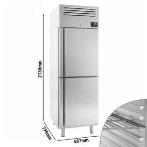 Mraznička PREMIUM PLUS - GN 2/1 - 560 litrů - se 2 nerezovými polovičními dveřmi