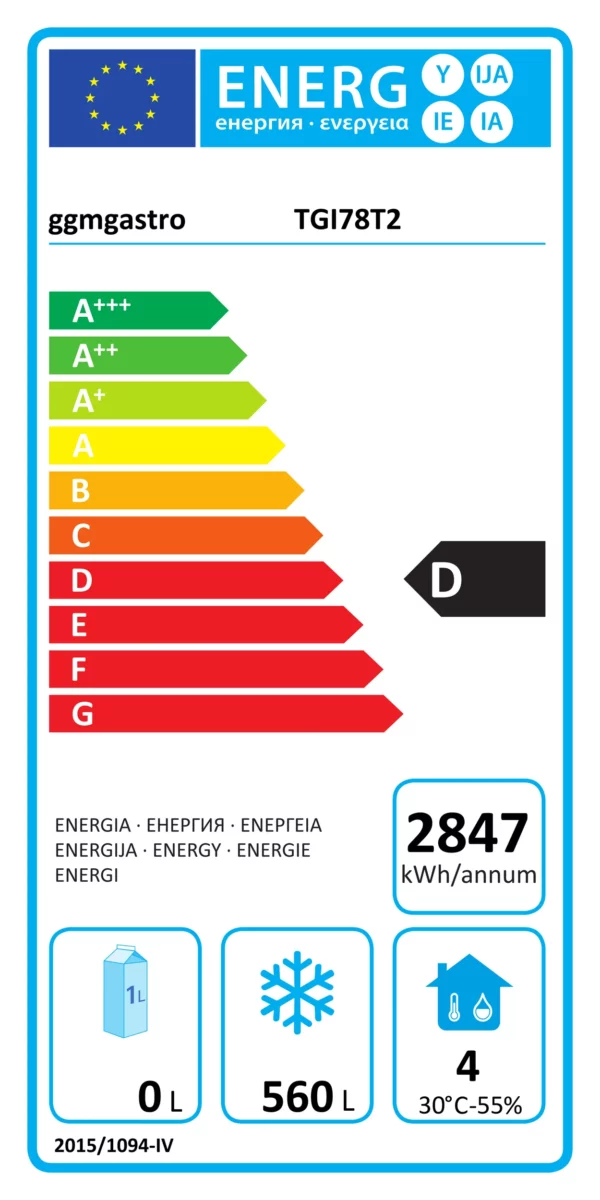 Mraznička PREMIUM PLUS - GN 2/1 - 560 litrů - se 2 nerezovými polovičními dveřmi - Image 10