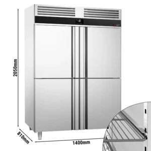 Mraznička PREMIUM - GN 2/1 - 1400 litrů - se 4 nerezovými polovičními dveřmi