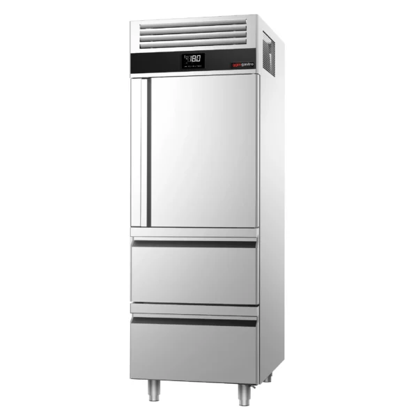 Mraznička PREMIUM - GN 2/1 - 700 litrů - s 1 nerezovými polovičními dveřmi a 2 zásuvkami - Image 6