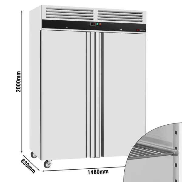 Mraznička ECO - GN 2/1 - 1400 litrů - se 2 dveřmi - nerezové vnitřní dveře