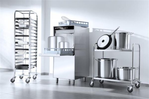 Myčka nádobí na tácky a hrnce 50x60 – elektronicky ovládaná, s dávkovačem čisticího prostředku a odtokovým čerpadlem, HENDI, napětí: 230 V, výkon: 5 kW, 230V/5000W, 595x730x(H)13 - Image 3