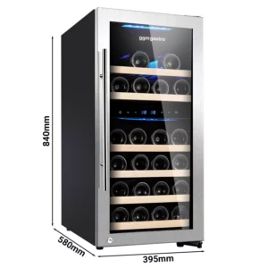 Chladnička na víno - 2 klimatické zóny - 100 litrů - max. 33 lahví