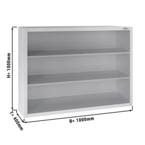 Nerezová nástěnná skříňka ECO - 1000 mm - bez posuvných dveří 1000 mm vysoká