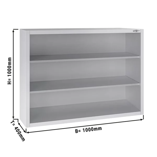 Nerezová nástěnná skříňka ECO - 1000 mm - bez posuvných dveří 1000 mm vysoká