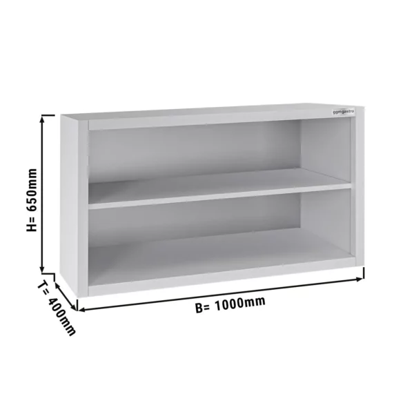 Nerezová nástěnná skříňka ECO - 1000x400mm - bez posuvných dveří - výška 650mm