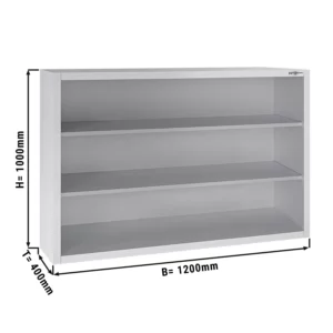Nerezová nástěnná skříňka ECO - 1200 mm - bez posuvných dveří 1000 mm vysoká