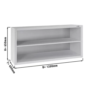 Nerezová nástěnná skříňka ECO - 1200x400mm - bez posuvných dveří - výška 650mm