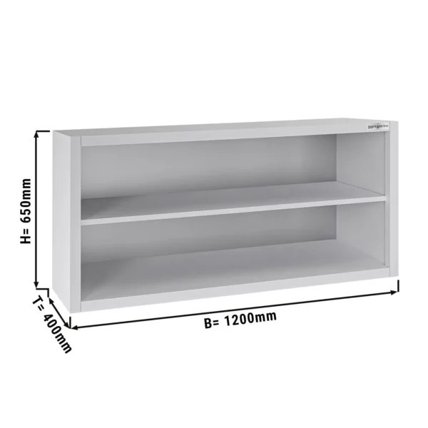Nerezová nástěnná skříňka ECO - 1200x400mm - bez posuvných dveří - výška 650mm