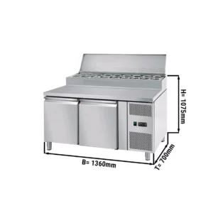 Přípravný stůl ECO - 1360mm - pro 7x GN 1/3 - 2 dveře