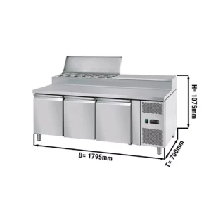 Přípravný stůl ECO - 1795mm - pro 8x GN 1/3 - 3 dveře