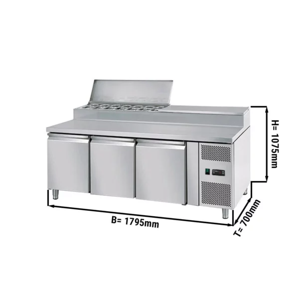 Přípravný stůl ECO - 1795mm - pro 8x GN 1/3 - 3 dveře