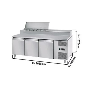 Přípravný stůl ECO - 2020mm - pro 10x GN 1/3 - 3 dveře