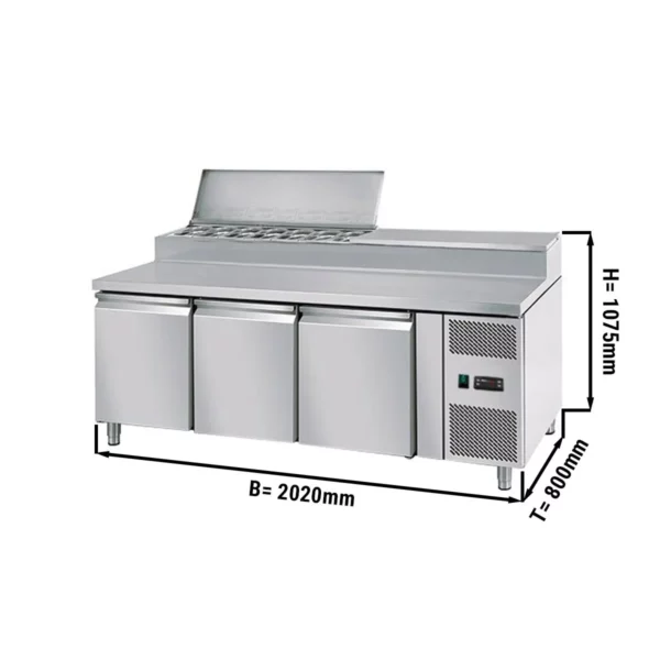 Přípravný stůl ECO - 2020mm - pro 10x GN 1/3 - 3 dveře