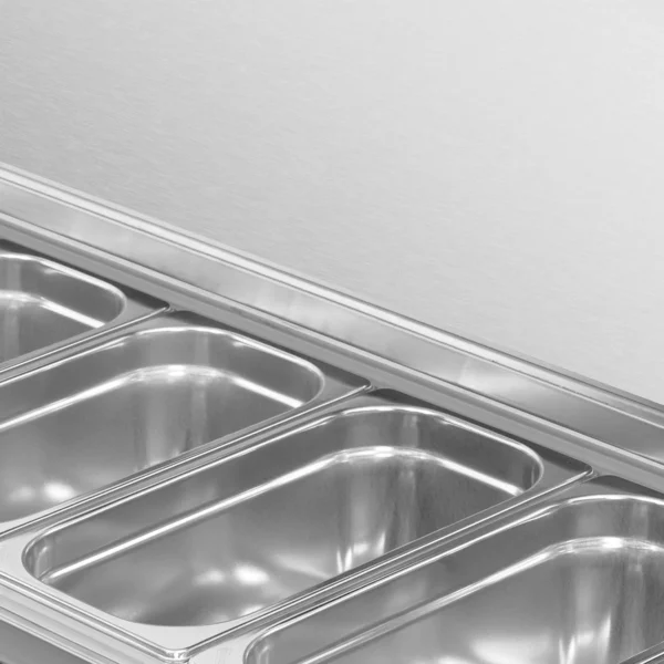 Chladící stůl pro přípravu pekárny 3 dvířkový - specializovaná velikost EN - nerezová deska 13x 1/4 GN - Image 7