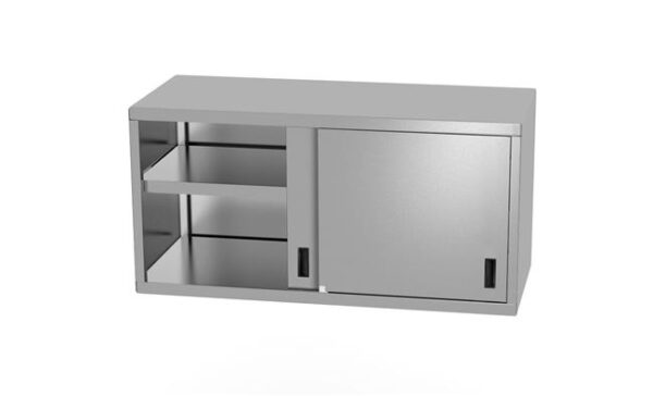 Závesná skrinka s posuvnými dverami – zváraná, hĺbka 300 mm, HENDI, Profi Line, 800x300x(H)600mm
