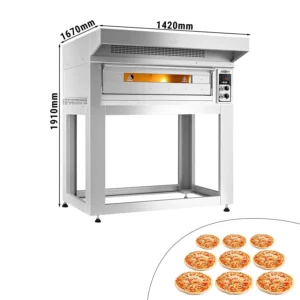 Elektrická kamna na pizzu - 9x 33cm - manuální - včetně digestoře a základního rámu