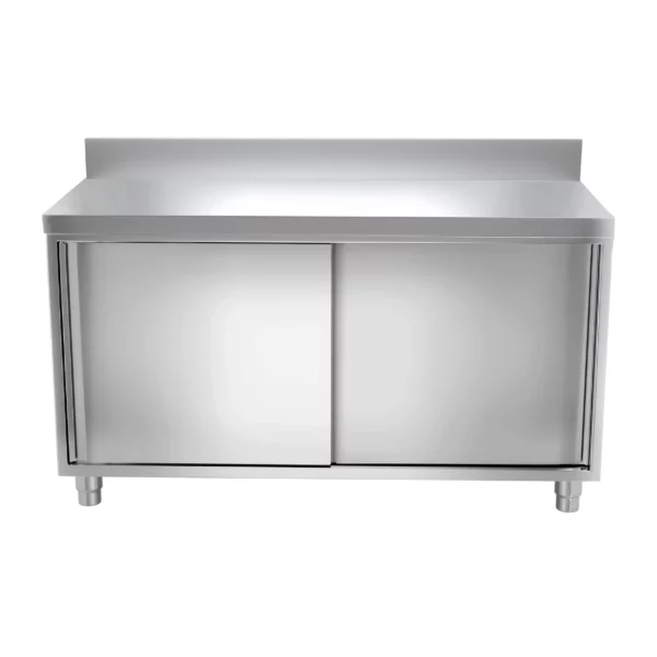 Nerezová pracovní skříň PREMIUM - 1000x800mm - s posuvnými dveřmi a podstavcem - Image 7