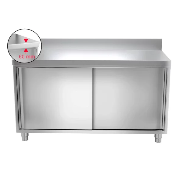 Nerezová pracovní skříň PREMIUM - 1000x800mm - s posuvnými dveřmi a podstavcem - Image 8