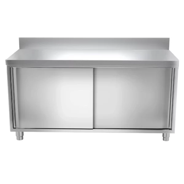 Nerezová pracovní skříň PREMIUM - 2000x800mm - s posuvnými dveřmi a podstavcem - Image 6