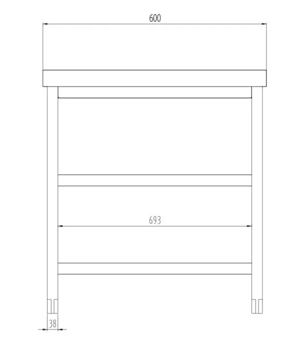 Nerezový pracovní stůl PREMIUM - 1200x600mm - se základní policí a mezipoličkou - Image 7