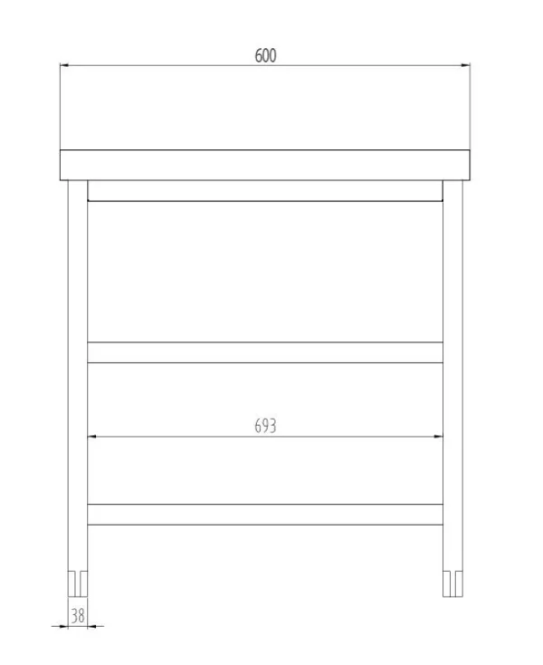 Nerezový pracovní stůl PREMIUM - 1400x600mm - se základní policí a mezipoličkou - Image 7
