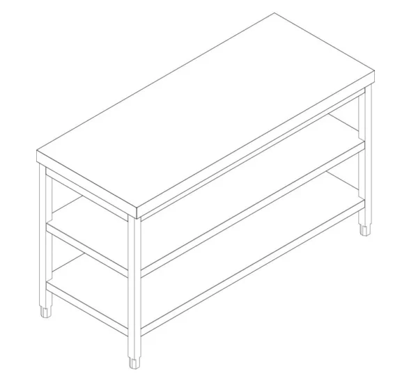 Nerezový pracovní stůl PREMIUM - 1800x700mm - se základní policí a mezipoličkou - Image 8