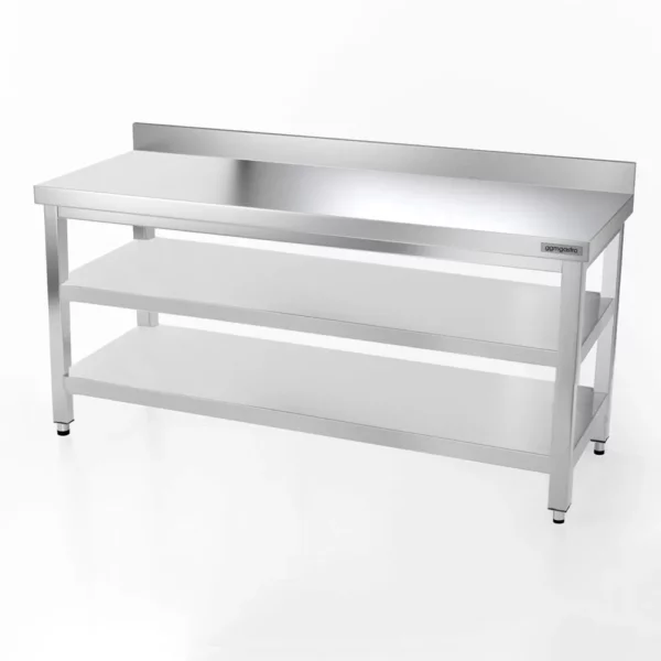 Nerezový pracovní stůl PREMIUM - 1800x700mm - se základní policí, podstavcem a mezipoličkou - Image 5