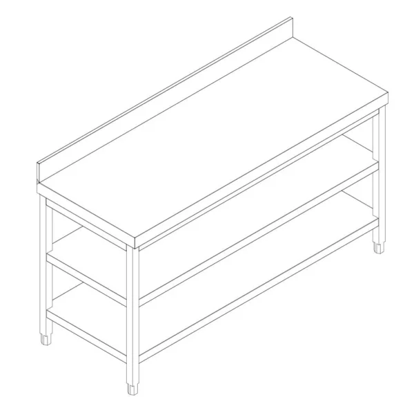 Nerezový pracovní stůl PREMIUM - 1800x700mm - se základní policí, podstavcem a mezipoličkou - Image 8
