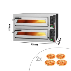 Elektrická kamna na pizzu - 4+4x 24cm - manuální