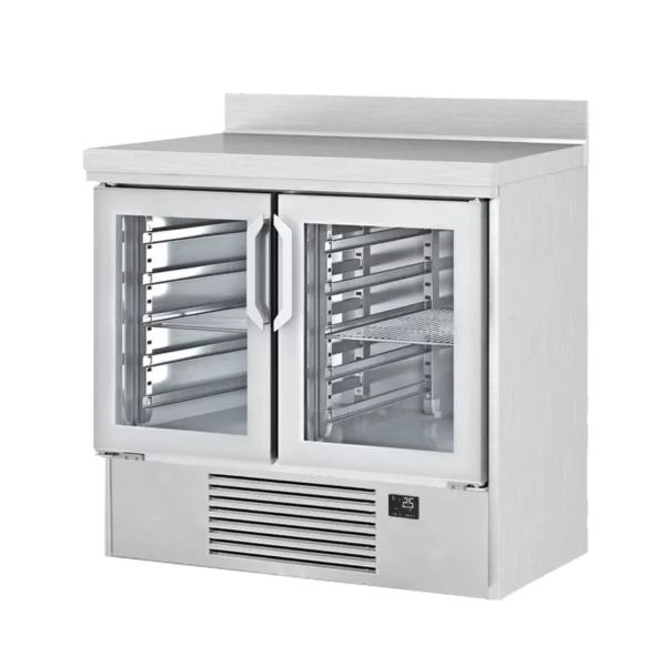 Chladící stůl PREMIUM PLUS - 978x700 mm - se 2 skleněnými dveřmi a podstavcem - Image 8