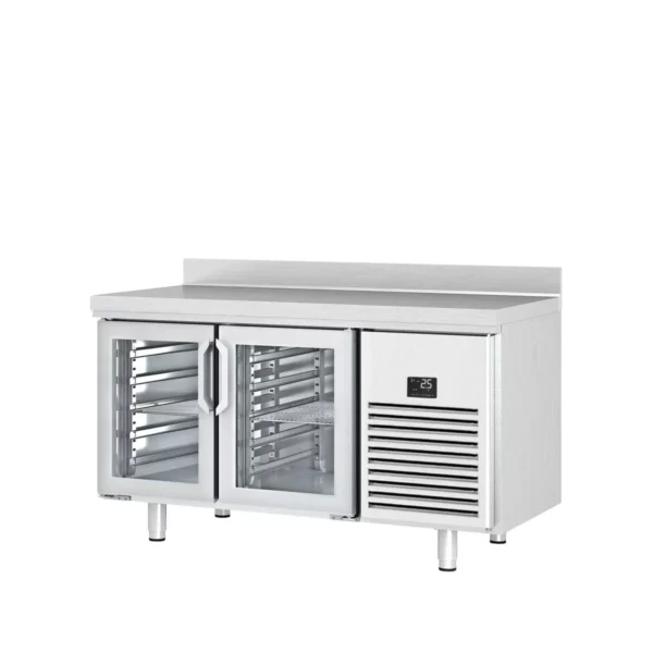 Chladící stůl PREMIUM PLUS - 1468 x 600 mm - se 2 skleněnými dveřmi a podstavcem - Image 8