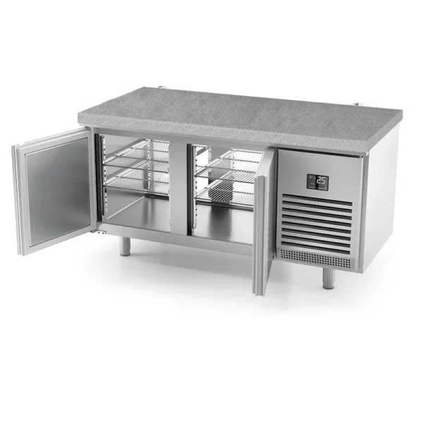 Pekařský chladící stůl Premium PLUS - 1618x800mm - s dvířky na obou stranách a žulovou pracovní deskou - Image 9