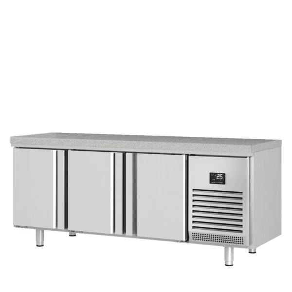 Pekařský chladící stůl Premium PLUS - 2185x800mm - s dvířky na obou stranách a žulovou pracovní deskou - Image 10
