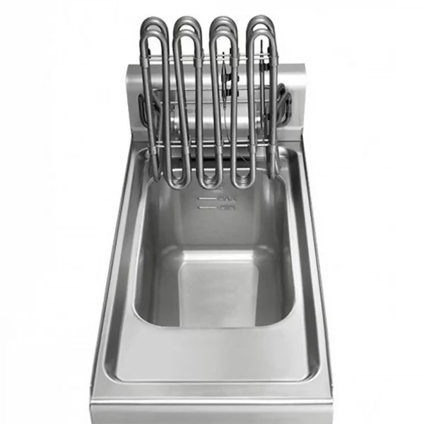 Mobilní varná stanice - 1600 x 850 mm - výška: 1170 mm - včetně fritézy, plotny a vany - Image 6
