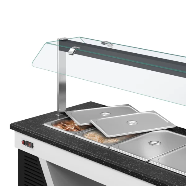 Bufetová vitrína topná - s Bain Marie & kolečky - 1600mm - pro 4x GN 1/1 - Image 8