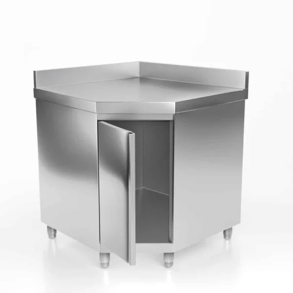 Nerezová rohová pracovní skříňka PREMIUM s křídlovými dveřmi bez podstavce 1150x800mm - Image 5
