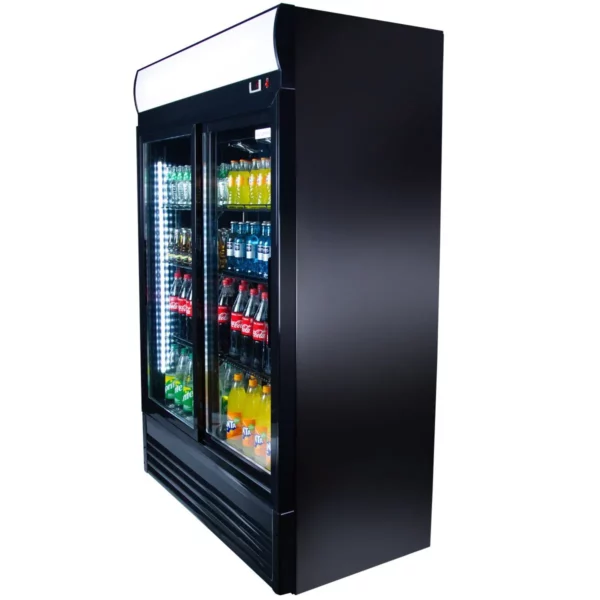 Chladnička na nápoje - 880 litrů - 2 skleněné dveře a reklamní stojan - Image 8