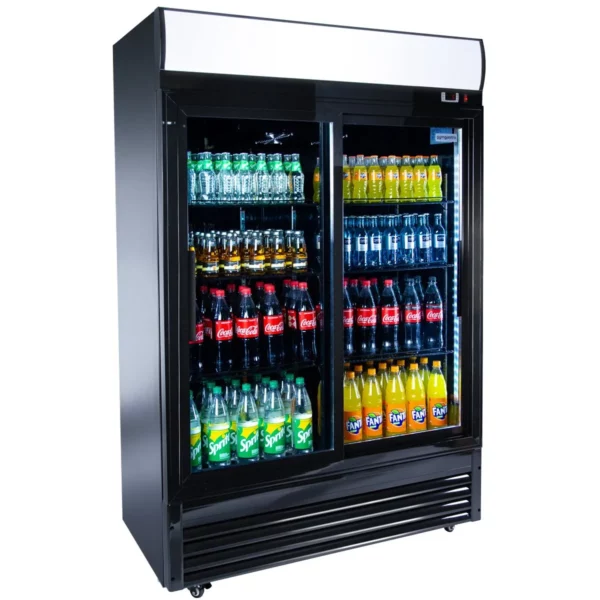 Chladnička na nápoje - 880 litrů - 2 skleněné dveře a reklamní stojan - Image 13