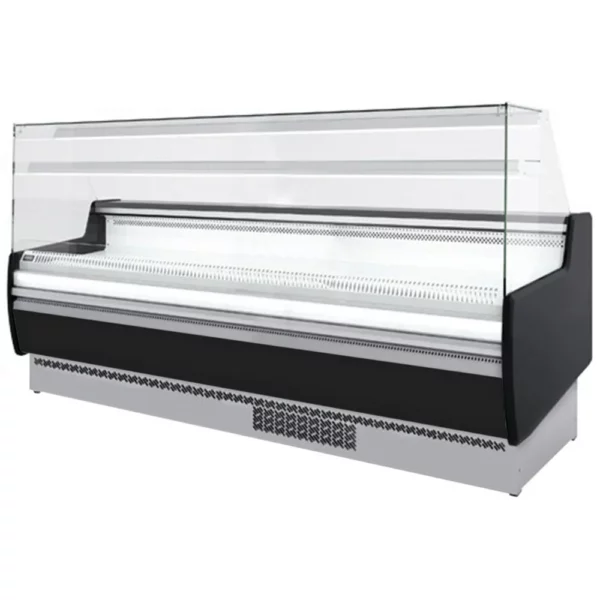 Chladící pult - 2560 mm - s LED osvětlením a 1 policí - standardně s černým předním panelem - Image 3