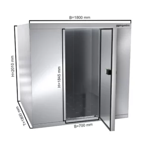 Nerezový chladící box - 1,8 x 1,8 m - výška: 2,01 m - 4,97 m3