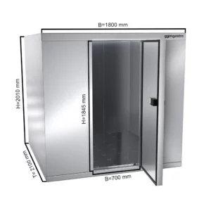 Nerezový chladící box - 1,8 x 2,1 m - výška: 2,01 m - 5,88 m3