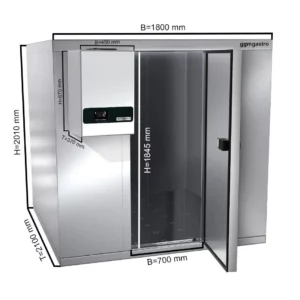 Chladírna z nerezavějící oceli - 1800 x 2100 mm - 5,88 m3- chladící jednotka